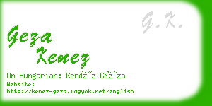 geza kenez business card